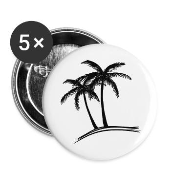 Palmen - Buttons groß 56 mm (5er Pack) - Weiß - Vorne