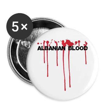 Albanian Blood - Buttons large 2.2''/56 mm (5-pack) - white - Front