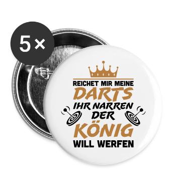 Reichet mir meine Darts ihr Narren - Buttons groß 56 mm (5er Pack) - Weiß - Vorne