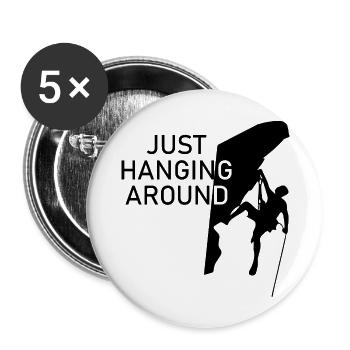 Bouldern Klettern Climbing Wandern - Buttons groß 56 mm (5er Pack) - Weiß - Vorne