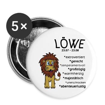 Sternzeichen Löwe - Buttons groß 56 mm (5er Pack) - Weiß - Vorne