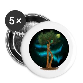 OT Tree in the Aurora Borealis (gOT it!) - Buttons large 2.2''/56 mm (5-pack) - white - Front