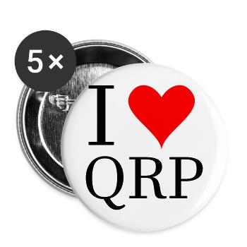 J’adore qrp hma radio field day sota pota - Lot de 5 grands badges (56 mm) - blanc - Devant