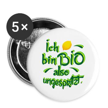 Biologisch Zitrone lusitge coole Motiv - Buttons groß 56 mm (5er Pack) - Weiß - Vorne
