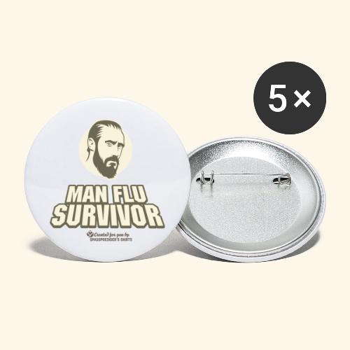 Man Flu Survivor T-Shirt Design - Buttons groß 56 mm (5er Pack)