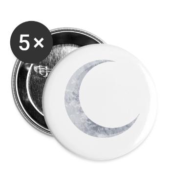 délicate lune d’argent chatoyante - Lot de 5 grands badges (56 mm) - blanc - Devant