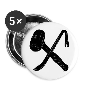 Outils de démolition - Lot de 5 grands badges (56 mm) - blanc - Devant