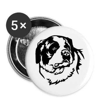 St. Bernard's Head - Buttons large 2.2''/56 mm (5-pack) - white - Front