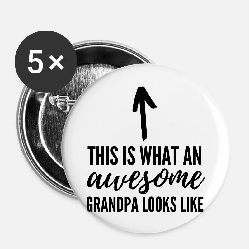 Awesome Grandpa - Buttons large 2.2''/56 mm (5-pack) - white