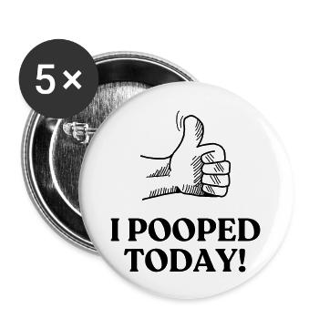 ICH HABE HEUTE - Buttons groß 56 mm (5er Pack) - Weiß - Vorne