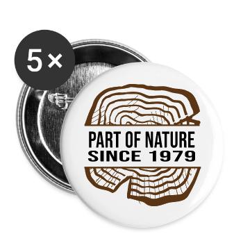 1979 birthday 43 years anniversary part of nature - Buttons large 2.2''/56 mm (5-pack) - white - Front