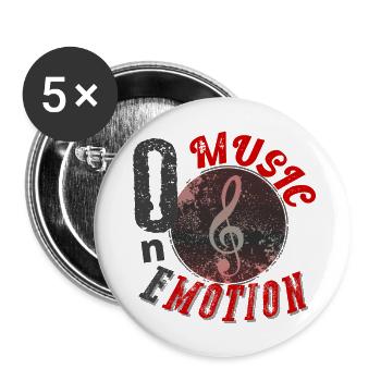 One music one emotion - Lot de 5 grands badges (56 mm) - blanc - Devant