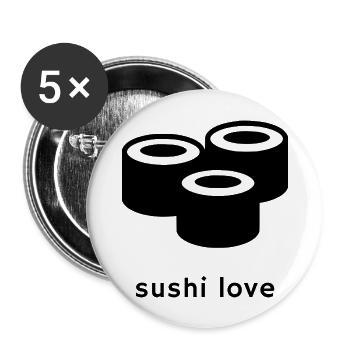 Sushi - Buttons large 2.2''/56 mm (5-pack) - white - Front