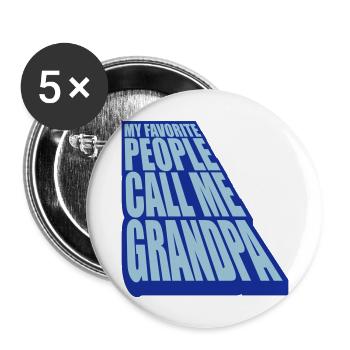 People Call Me Grandpa - Buttons large 2.2''/56 mm (5-pack) - white - Front