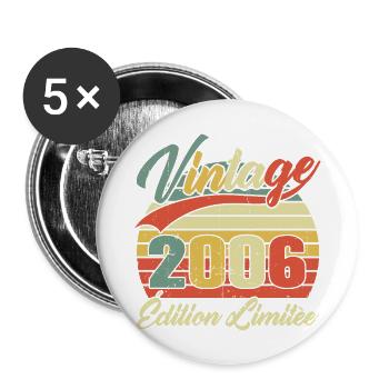 Vintage 2006 Limited Edition Geburtstagsgeschenk - Buttons groß 56 mm (5er Pack) - Weiß - Vorne