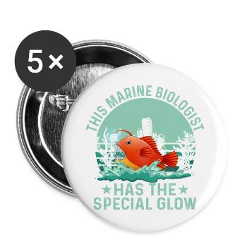 This Marine Biologist Has The Special Glow Biology - Buttons large 2.2''/56 mm (5-pack) - white - Front