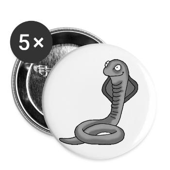 Serpent 2 - Lot de 5 grands badges (56 mm) - blanc - Devant