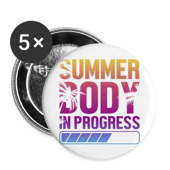 Sommer Body coole shirts ch / at - Buttons groß 56 mm (5er Pack) - Weiß - Vorne