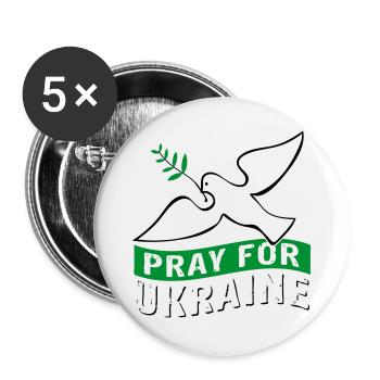 Pray for Ukraine mit Taube | Vectorgraphic - Buttons groß 56 mm (5er Pack) - Weiß - Vorne
