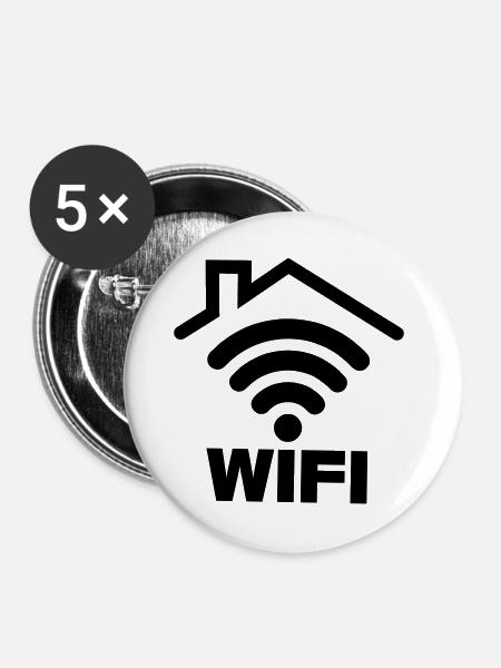 WIFI-Verbindung im Haus - Buttons groß 56 mm (5er Pack) - Weiß