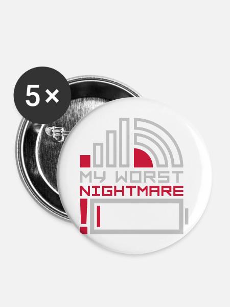 My worst nightmare Logos - Buttons groß 56 mm (5er Pack) - Weiß