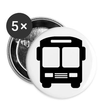 Logo de l’autobus - Lot de 5 grands badges (56 mm) - blanc - Devant