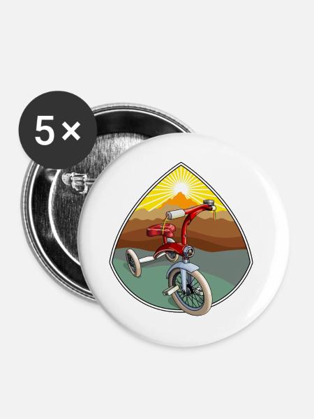 Dreirad fühlt sich gut an - Buttons groß 56 mm (5er Pack) - Weiß