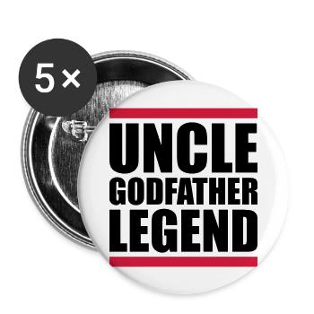 Uncle Godfather Legend Quote - Buttons large 2.2''/56 mm (5-pack) - white - Front