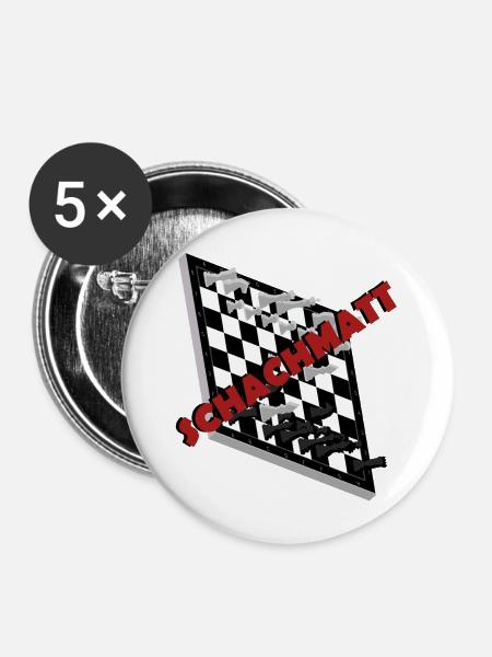 Schachmatt gesetzt - Buttons groß 56 mm (5er Pack) - Weiß