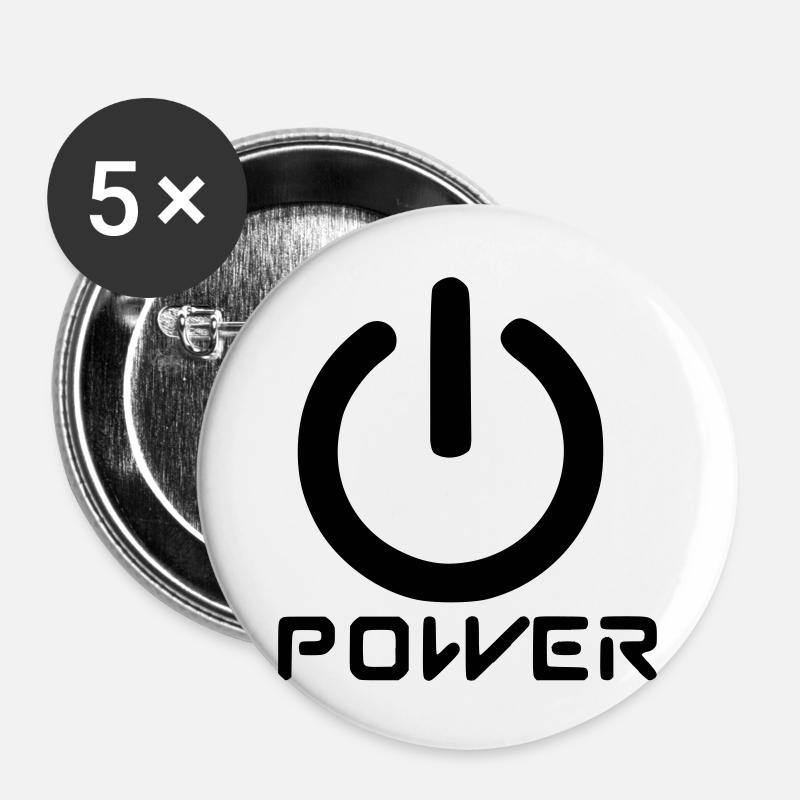 Power - Buttons large 2.2''/56 mm (5-pack) - white