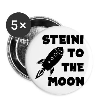Steinhoff to the Moon - Buttons groß 56 mm (5er Pack) - Weiß - Vorne