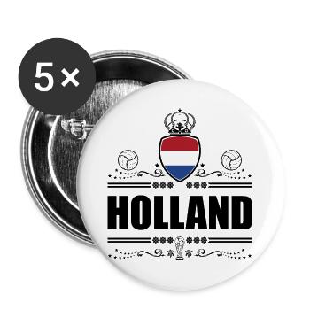 HOLLANDE - PAYS-BAS BLACK LINEART - Lot de 5 grands badges (56 mm) - blanc - Devant