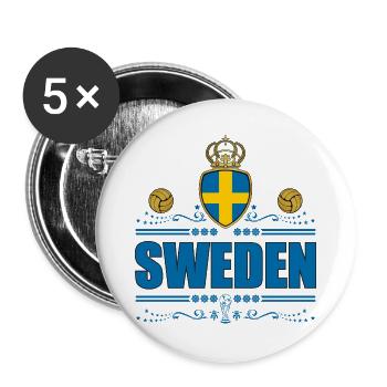SCHWEDEN - Buttons groß 56 mm (5er Pack) - Weiß - Vorne