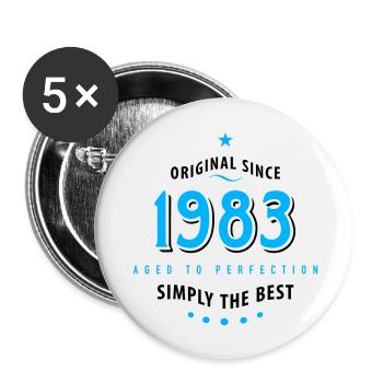 Original depuis 1983 anniversaire tout simplement la meilleure star - Lot de 5 grands badges (56 mm) - blanc - Devant