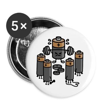 Battery Deadlifts Gym Powerlifting Bodybuilding - Buttons large 2.2''/56 mm (5-pack) - white - Front