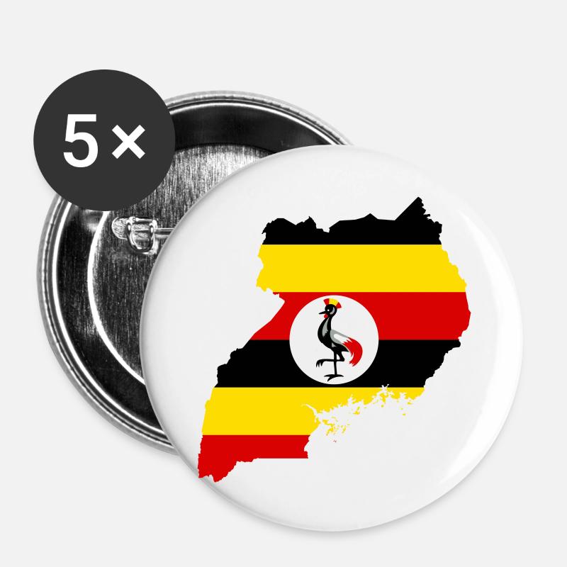 Uganda - Buttons large 2.2''/56 mm (5-pack) - white
