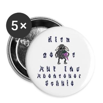 Auf ins Abenteuer Schule - Buttons groß 56 mm (5er Pack) - Weiß - Vorne