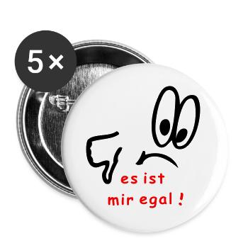 es ist mir egal, comic - Buttons groß 56 mm (5er Pack) - Weiß - Vorne