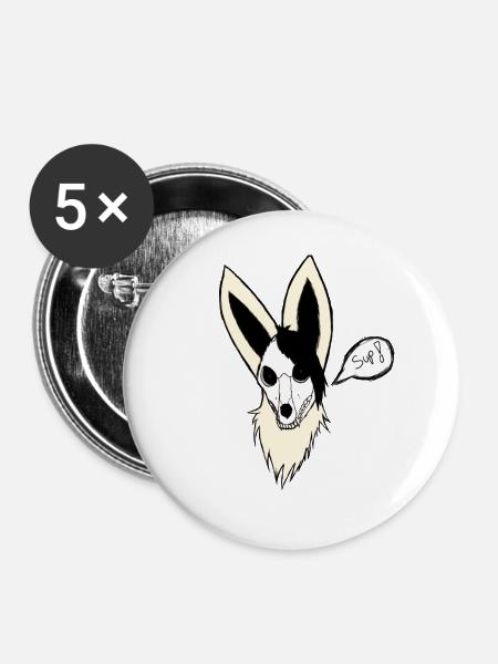Raven - Buttons groß 56 mm (5er Pack) - Weiß