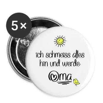 lustige Sprüche für Oma - Buttons groß 56 mm (5er Pack) - Weiß - Vorne