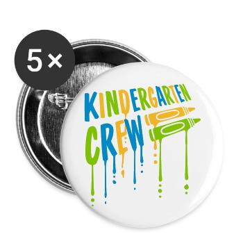Friends Kindergarten Crew Crayons - Buttons large 2.2''/56 mm (5-pack) - white - Front