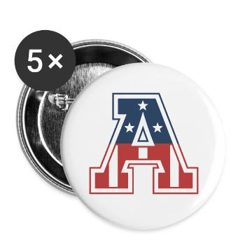 Letter A USA - Buttons large 2.2''/56 mm (5-pack) - white - Front