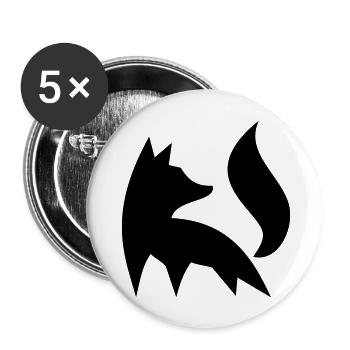 Fox Silhouette Forêt Nature Animal Renard Roux Vecteur2 - Lot de 5 grands badges (56 mm) - blanc - Devant