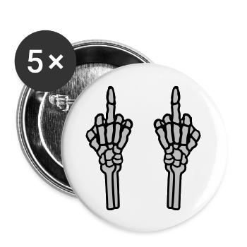 2 hands middle finger bone - Buttons large 2.2''/56 mm (5-pack) - white - Front