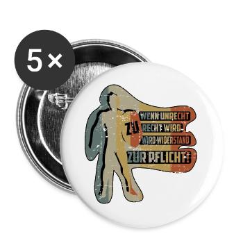WHEN INJUSTICE BECOMES RIGHT - Buttons large 2.2''/56 mm (5-pack) - white - Front