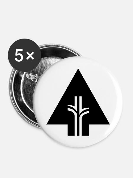 Icon-Tree in Arrow - Buttons groß 56 mm (5er Pack) - Weiß
