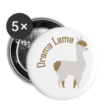Dramalama - Buttons groß 56 mm (5er Pack) - Weiß - Vorne