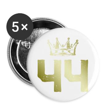 44 Zahl Krone - Buttons groß 56 mm (5er Pack) - Weiß - Vorne