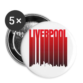 Pente de la ligne d’horizon de Liverpool - Lot de 5 grands badges (56 mm) - blanc - Devant