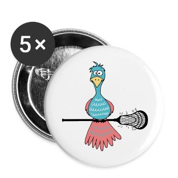 lacrosse lax lacrosse racket lacrosse player - Buttons large 2.2''/56 mm (5-pack) - white - Front